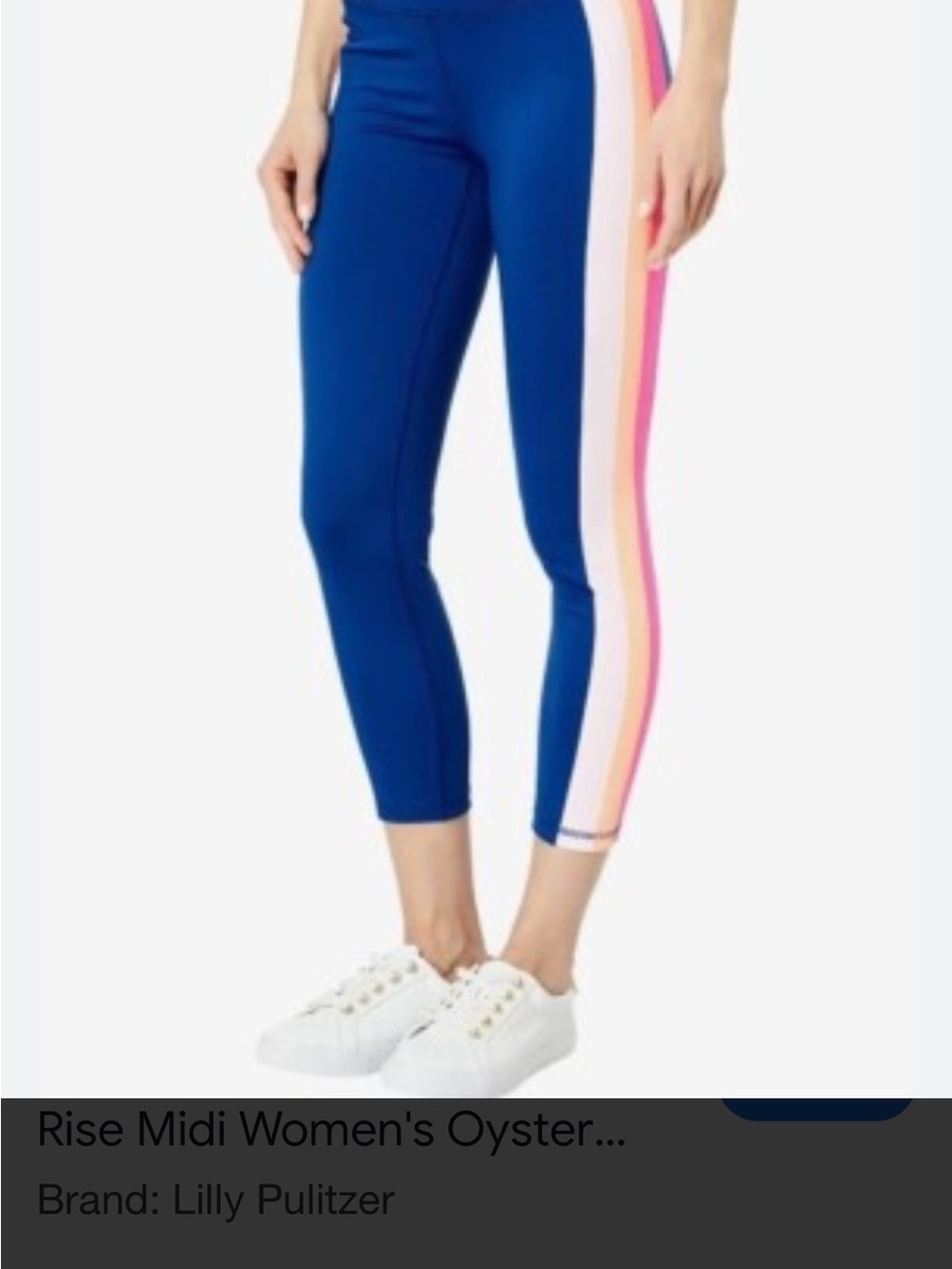 NWT Lilly Pulitzer Mid Rise Coral Pink and Navy Colorblock Active Leggings